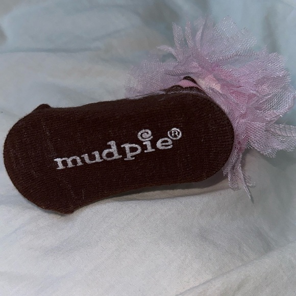 Mudpie Cowgirl Booties - Brown Boot Socks with Pink Tulle 💕 New Without Tags - Picture 4 of 6